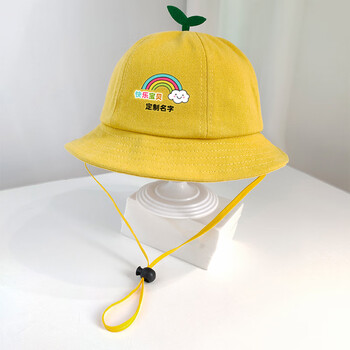 伊俪思都 小学生春游帽子 幼儿园春游小黄帽渔夫帽定制logo小学生可爱