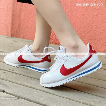 NIKE耐克女鞋 CORTEZ 复古元年红白蓝配色运动休闲跑步鞋 904764 GS 红白蓝904764-103/偏小半码 35.5码