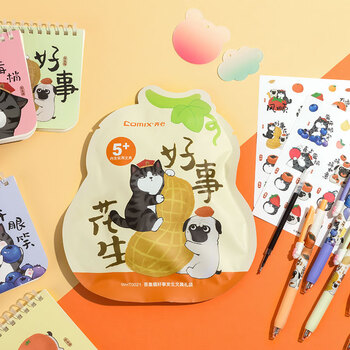 齐心（COMIX）吾皇猫文具礼袋盲袋礼物 可爱便签纸盲盒学生手账套装暑期伴手礼 班级礼物 WHT0021橙