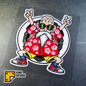 国王车贴七龙珠龟仙人卡通个性创意贴电动摩托车贴纸潮牌反光贴龟仙人