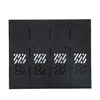 得力 (deli) 文件框33777四联文件框文件栏文件架 学生用桌上书立架 办公文件夹收纳盒置物架 黑色