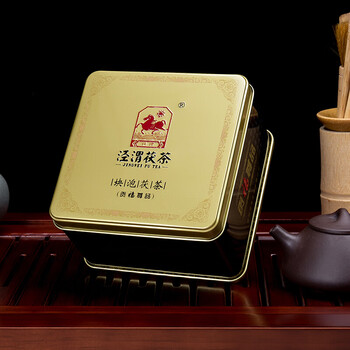 泾渭茯茶贡福尊品280g黑茶叶陕西茯砖茶金花茯茶免撬茯茶陕西特产礼盒装