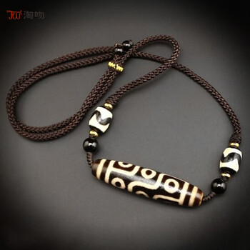 ☆西蔵至純天珠☆XT8906 朱砂龍紋 九眼 特上級 69mm超巨大、入手難