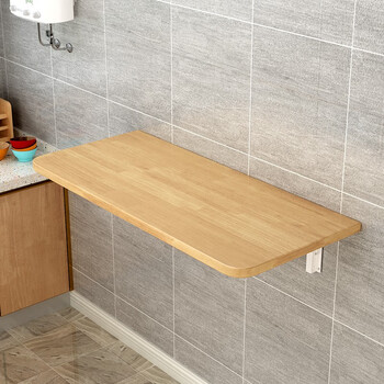 莎妮贝娜壁挂式折叠桌板连壁餐桌家用实木可挂墙上小桌子厨房置物架靠