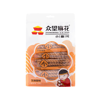 众望小麻花320g独立包装酥脆零食湖北特产芝麻味   芝麻甜味320g