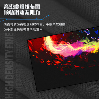 AOC 全属性系列 电竞游戏鼠标垫超大号 900*400*4mm加厚锁边办公键盘电脑书桌垫 黑色 M190 绘梦