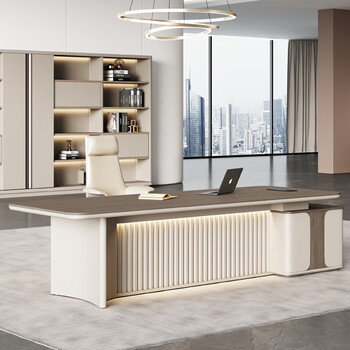 汉宏（HANHONG）老板桌办公桌简约现代轻奢大班台经理桌办公家具总裁办公桌椅组合