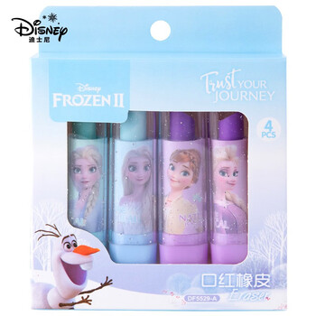 迪士尼(Disney)儿童橡皮擦 小学生文具创意口红橡皮 旋转式洁净橡皮擦 冰雪奇缘系列 4支装DF5529-A 迪士尼(Disney)儿童橡皮擦 小学生文具创意口红橡皮 旋转式洁净橡皮擦 冰雪奇缘系列 4支装DF5529-A
