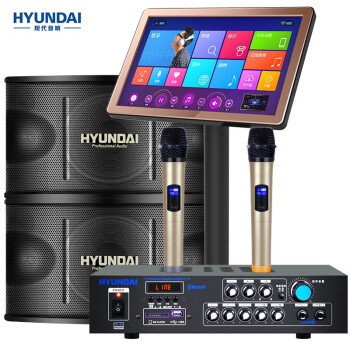 现代HYUNDAI家庭ktv音响套装 智能双系统语音4K点歌机一体机家庭影院会议家用设备                            