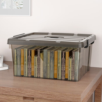 SPACEXPERT衣物收纳箱特大号塑料整理箱车载储物箱35L透茶色 1个装 带提手 SPACEXPERT衣物收纳箱特大号塑料整理箱车载储物箱35L透茶色 1个装 带提手