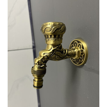 全铜加长双用水龙头洗衣机户外冻裂拖把池花园浇花接喷枪水龙头黑色s