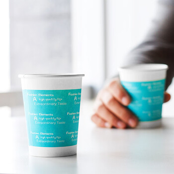 得力（deli）250ml(9盎司)加厚一次性纸杯 水杯100只装 办公用品 蓝色