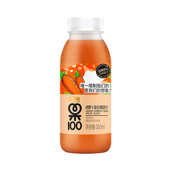 汇源果100果汁低温冷藏饮料300ml/瓶装100新鲜水果混合果蔬汁 胡萝卜汁 16瓶【图片 价格 品牌 报价】-京东