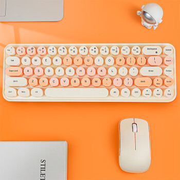 摩天手(Mofii) i豆无线复古朋克键鼠套装 可爱便携办公键鼠套装 鼠标 电脑键盘 笔记本键盘 奶茶色混彩89.00元
