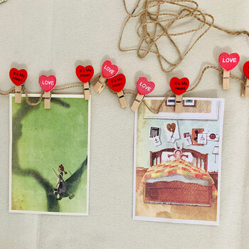 芬尚 JZ007 韩版心形卡通彩色木夹幼儿园教室照片挂墙装饰夹套装留言夹10个装(含麻绳约2米) 芬尚 JZ007 韩版心形卡通彩色木夹幼儿园教室照片挂墙装饰夹套装留言夹10个装(含麻绳约2米)