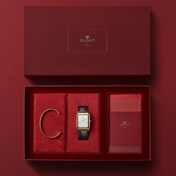 世爵(seget)瑞士方形手表女小方表皮带女士腕表防水石英表送女友纪念