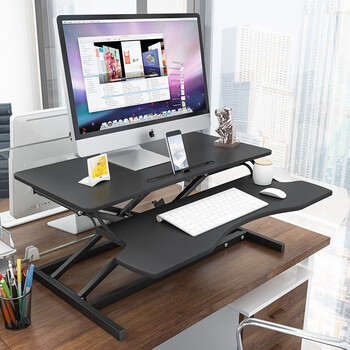 notebook办公室电脑桌站立式工作台可升降桌面板显示器笔记本支架可