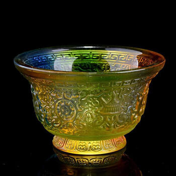 懿溪家居油灯盏酥油灯灯座供佛灯家用琉璃水晶莲花烛台七彩灯座家用