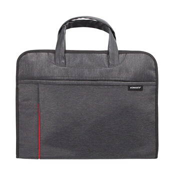 金得利高质感布纹手提公事包 大容量双层事务包 商务男士手提包 内有多功能收纳袋 沉稳黑灰色 DC1912