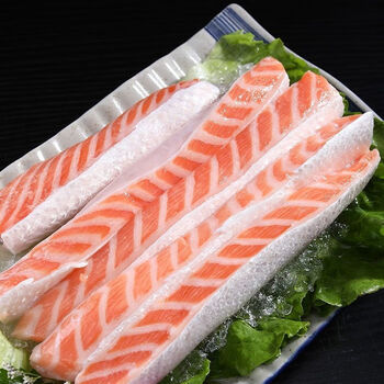 三文鱼腩批发新鲜鱼腩条挪威三文鱼边角料纯肉中段冷冻冰鲜整条切割