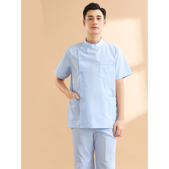 梦鸥亭洗手衣男刷手服男护士服短袖分体套装一套口腔牙科白大褂短款