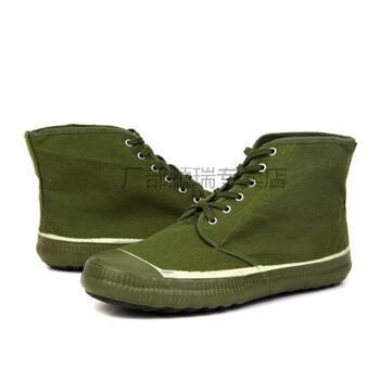 3517高帮劳保球鞋工地干活防滑耐磨劳动胶鞋男三五一七解放鞋 军绿色