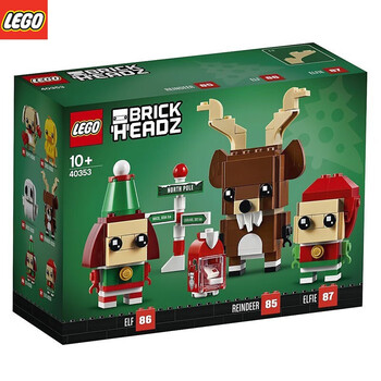 乐高lego积木方头仔公仔小颗粒积木节日礼物40353圣诞节驯鹿与圣诞