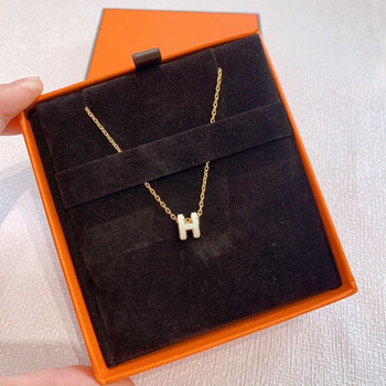 hermes hermes 爱马仕 mini 白金 pop h项链 锁骨链 白色h