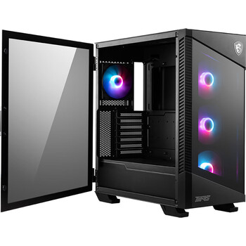 微星（MSI）刀锋100R 玻璃侧透机箱支持ATX主板(显卡竖装/360冷排位/4把ARGB风扇/前置Type-C/ARGB控制器）