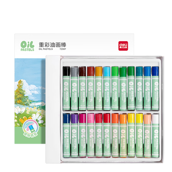 得力(deli)24色重彩油画棒浓彩款蜡笔彩笔儿童学生画画工具彩色涂色笔专业72087礼物套装热门商品 得力(deli)24色重彩油画棒浓彩款蜡笔彩笔儿童学生画画工具彩色涂色笔专业72087礼物套装热门商品