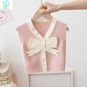 婴儿背心纯棉女童马甲婴儿冬季宝宝春秋针织毛衣小背心幼儿童毛线外穿