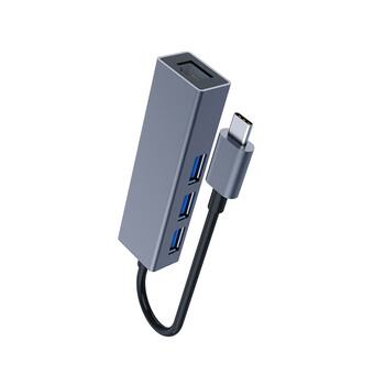 DM大迈 Type-C转USB2.0分线器 四合一扩展坞 转百兆网口 HUB集线器 笔记本电脑外置有线网卡 CHB002