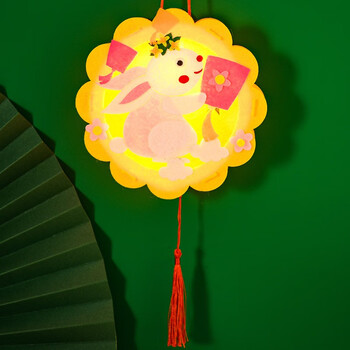 卡通灯笼幼儿园学校活动亲子互动手工制作diy材料包儿童手提灯笼发光