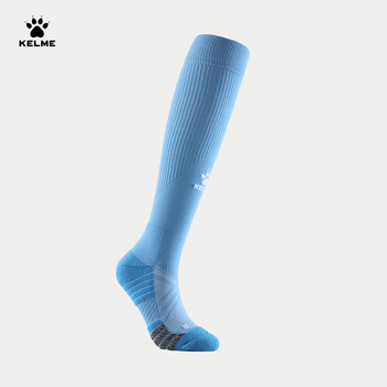 卡尔美（KELME）长筒足球袜防滑纱厚底高筒专业足球比赛训练精英运动袜 天蓝 XS