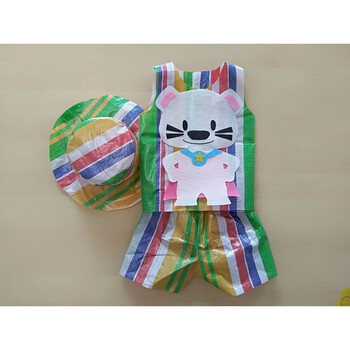 服装儿童时装秀幼儿园手工制作衣服男童创意子走秀演出表演 多彩小熊