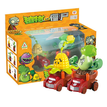 车回力车滑板僵尸玉米加农炮海盗陀螺儿童玩具 h28007玉米 菜问套装