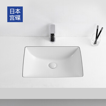 日本宫碟 Gongdie 普通陶瓷台下盆洗脸盆椭长方形嵌入式洗手盆洗面台盆卫生单盆gd 1817 16寸单盆套装 图片价格品牌报价 京东