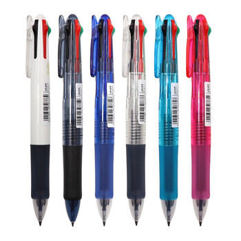 斑马牌(ZEBRA)多功能四色圆珠笔 黑蓝红绿0.7mm多色笔 学生商务办公签字笔B4A3 浅蓝色杆 斑马牌(ZEBRA)多功能四色圆珠笔 黑蓝红绿0.7mm多色笔 学生商务办公签字笔B4A3 浅蓝色杆