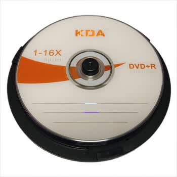 KDA DVD+R 商务办公16速 4.7G 光盘/刻录光盘/刻录碟片/光碟 桶装10片 dvd碟片 空白刻录盘 光盘定制