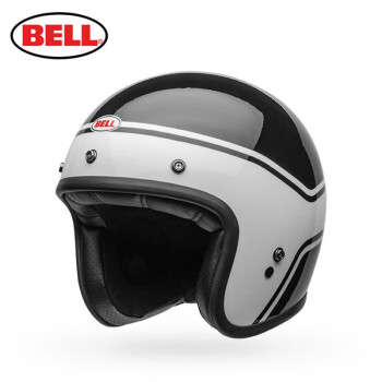 Custom500美国BELL经典复古半盔 四季防雾碳纤维摩托车头盔 夏季骑行四分之三盔安全帽 男女 Custom500-黑白色 XL(适合