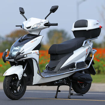 车成人外卖大功率电动摩托车电摩雅致白72v原装天能超威双碟刹爬坡王