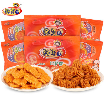 客家爱情狗牙儿锅巴比萨卷60包八爪烧8090后儿时候怀旧小零食膨化组合