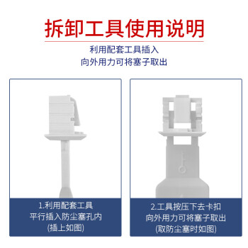 索厉 网口锁 可拆卸网口塞/RJ45端口锁/电脑交换机工控机/工具5把+白色100个/外盖式防尘塞/ 20200