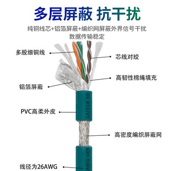 可思未来 M12转RJ45网线高柔 8芯A型视觉线缆 兼容康耐视ccb-84901-1003网线 A型8针 KS-D-T3 3米 可思未来 M12转RJ45网线高柔 8芯A型视觉线缆 兼容康耐视ccb-84901-1003网线 A型8针 KS-D-T3 3米