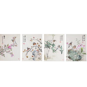 拍卖已结束06少室山禅宗书画院副院长 马学民 【硬卡书法小品四帧】