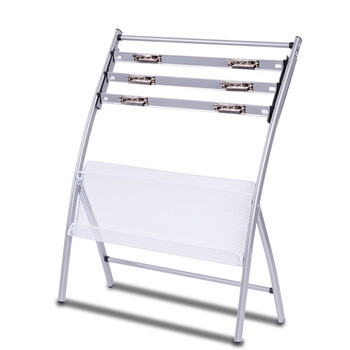 得力(deli)  9301四层商务铝合金夹条报纸架报刊架 图书馆报夹条 宣传展示架 高0.8米【ZY】