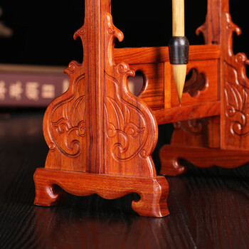 【全网低价】弘梅祥云龙头红木毛笔架 笔挂实木多功能学生8针毛笔挂 文房四宝毛笔书法用毛笔架子 【全网低价】弘梅祥云龙头红木毛笔架 笔挂实木多功能学生8针毛笔挂 文房四宝毛笔书法用毛笔架子