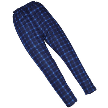 纯棉花棉裤中老年男女式加厚高腰保暖裤东北冷库定做 蓝色方格棉裤 l