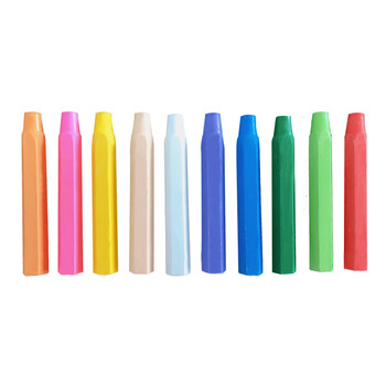 比比牛 儿童无尘粉笔 彩色水溶性绘画粉笔 10色10支装 BBN-FB10