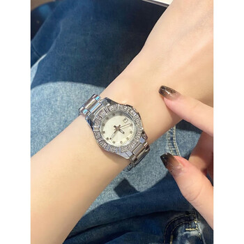 vhsoeukm温柔气质淑女风手表女士小众轻奢复古镶钻日历女表小表盘时尚